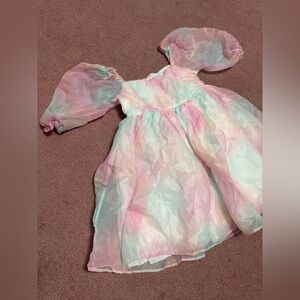 New Medium poof sleeve short pastel pink princess dress costume photo maternity